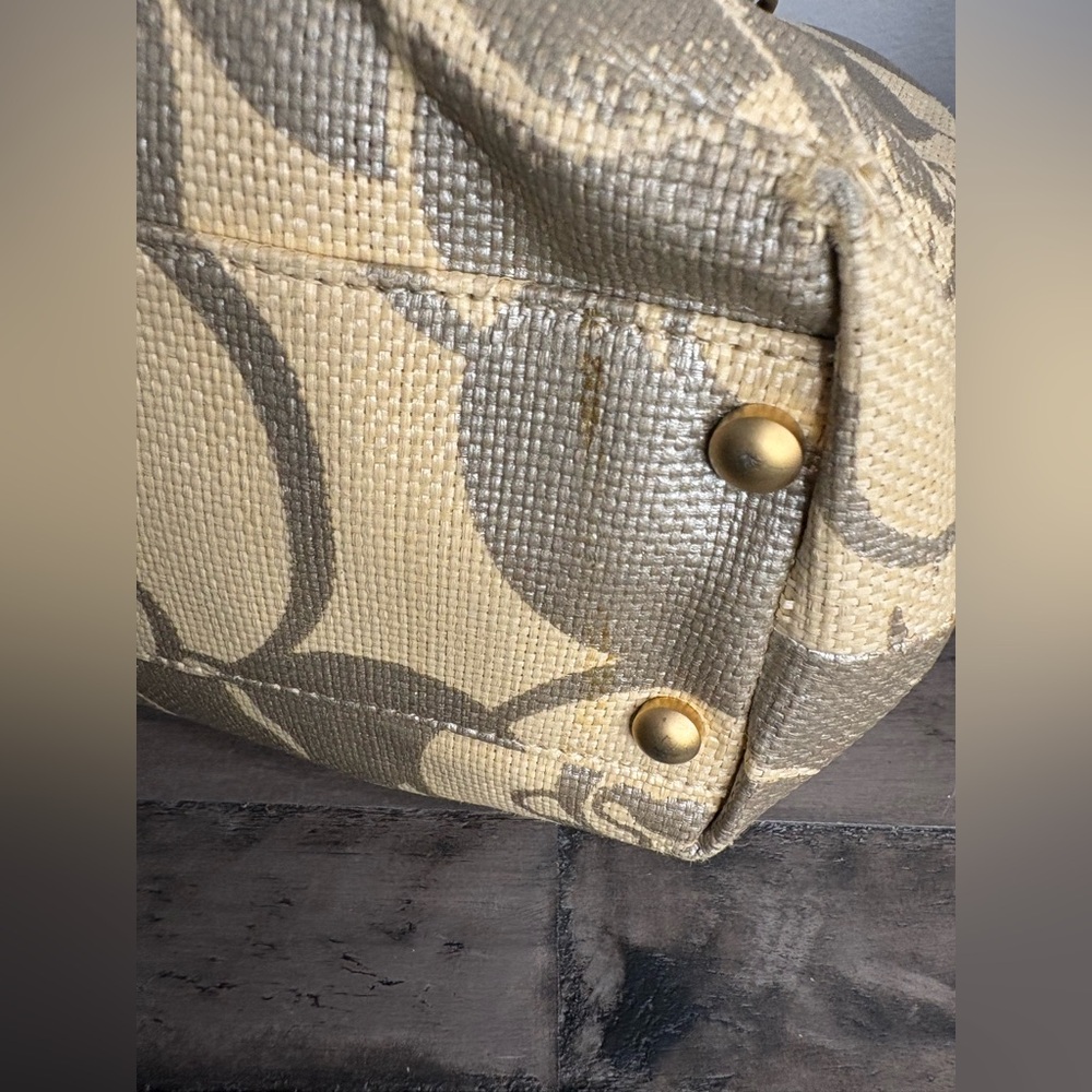 CHANEL Camellia Raffia CC Logo Chain Tote - Picture 7 of 16